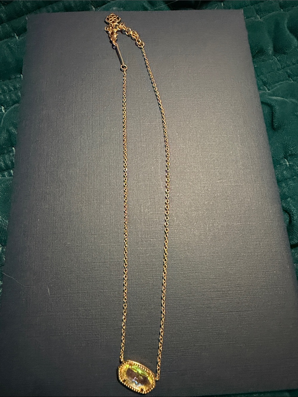 Kendra Scott Rose Gold and Clear Oval Crystal Pendant Necklace - Women Jewelry